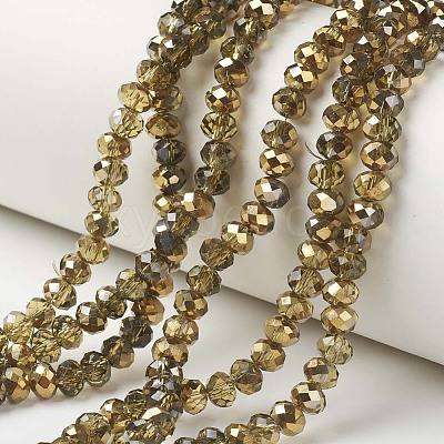 Electroplate Transparent Glass Beads Strands EGLA-A034-T3mm-O13-1