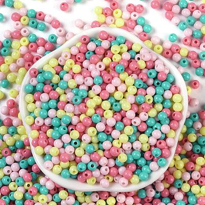 Opaque Acrylic Beads OACR-H118-07B-10-1