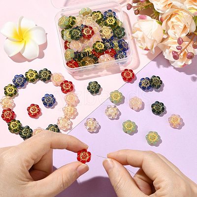 70Pcs 7 Colors Transparent Glass Beads GLAA-CJ0002-92-1