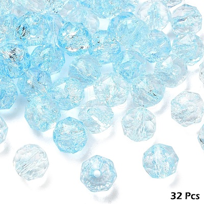 Crackle Transparent Glass Beads Strands GLAA-YW0005-73B-1
