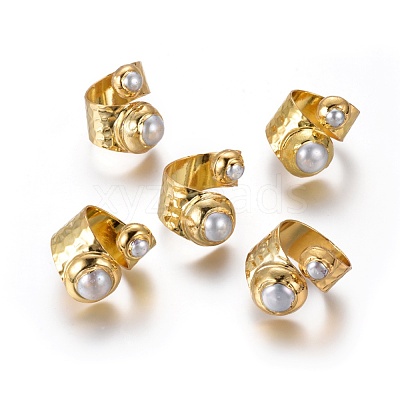 Adjustable Pearl Cuff Finger Rings RJEW-K229-H01-1