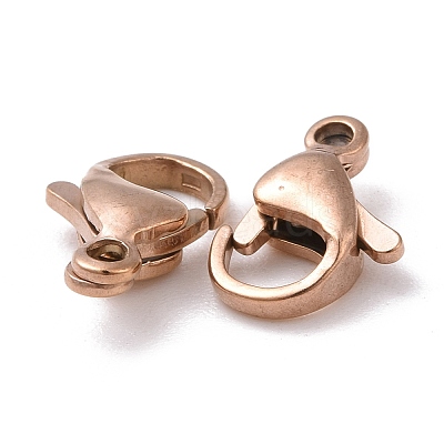 Ion Plating(IP) 304 Stainless Steel Lobster Claw Clasps STAS-H353-C-02RG-1