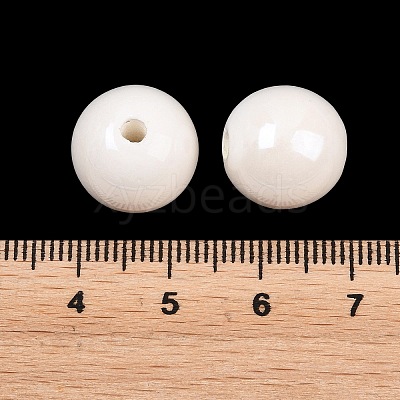 Glazed Porcelain Round Beads PORC-S489-14mm-01-1