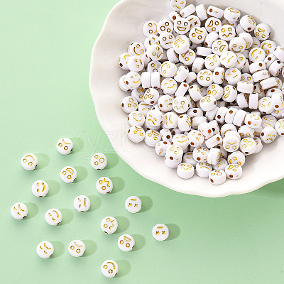 Opaque White Acrylic Beads MACR-YW0001-21B-1