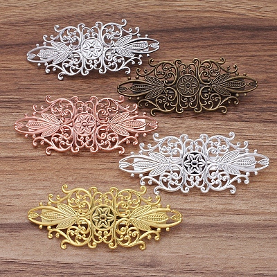 Vintage Hair Accessories Iron Hair Barrette Findings OHAR-PW0001-035P-1