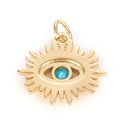Brass Micro Pave Cubic Zirconia Pendants KK-O126-11G-1