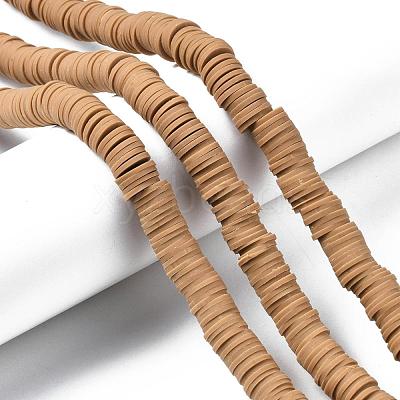 Flat Round Handmade Polymer Clay Beads CLAY-R067-10mm-37-1