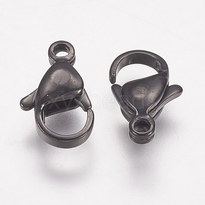 304 Stainless Steel Lobster Claw Clasps STAS-P185-12-B-1