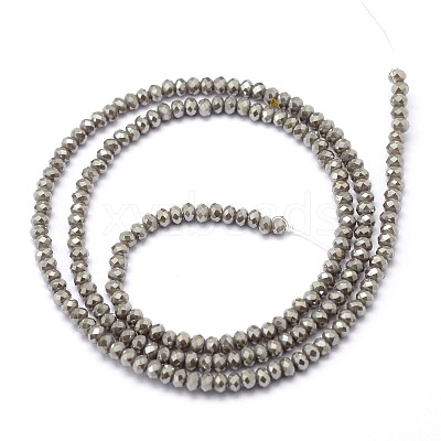 Faceted Rondelle Full Rainbow Plated Electroplate Glass Beads Strands X-EGLA-M004-2mm-A04-1