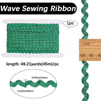 3 Rolls Polyester Wavy Fringe Trim Ribbon OCOR-GF0004-46B-1