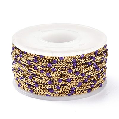 Ion Plating(IP) 304 Stainless Steel Enamel Curb Chains CHS-P013-01G-05-1