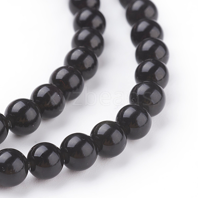 Natural Obsidian Beads Strands G-G099-6mm-24-1