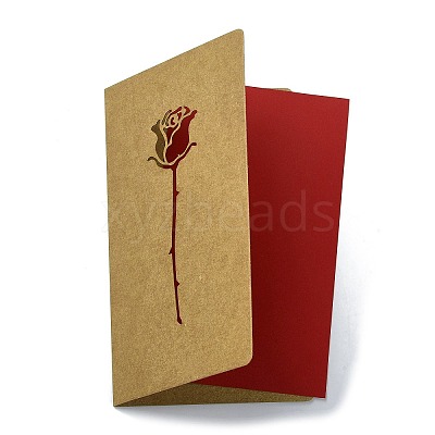 Kraft Paper Greeting Cards AJEW-L093-01C-1