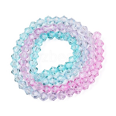 Gradient Color Baking Paint Glass Bead Strands DGLA-A039-T2mm-A05-1
