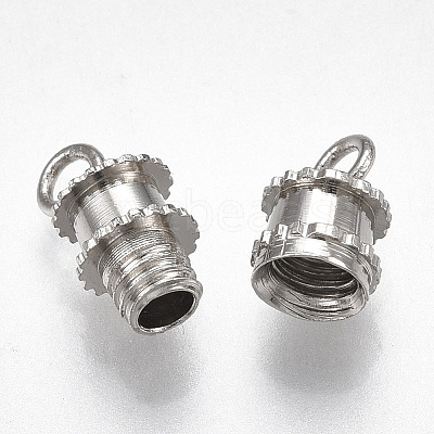 Brass Screw Clasps with Rings KK-T007-28P-NF-1
