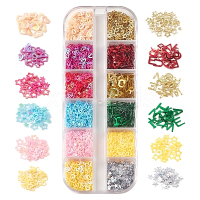 12G 12 Styles Ornament Accessories Plastic Paillette/Sequins Beads KY-FS0001-11-1