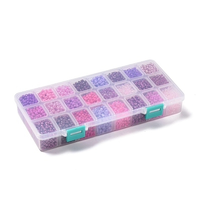 Purple Series 600G 24 Colors Glass Seed Beads SEED-JP0008-06-4mm-1
