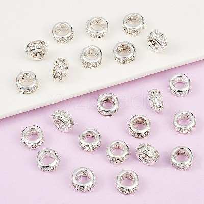 Brass Crystal Rhinestone Beads KK-Q401-03S-1