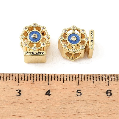 Brass Micro Pave Clear Cubic Zirconia European Beads CU-CBA9CBD-09G-1