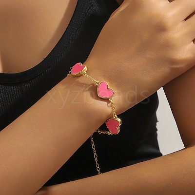 Valentine's Day Zinc Alloy Acrylic Link Bracelets FS-WG7C947-02-1