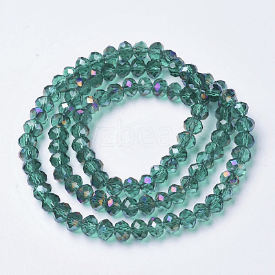 Electroplate Transparent Glass Beads Strands EGLA-A034-T4mm-F07-1
