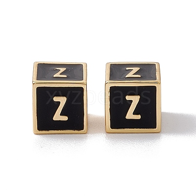Rack Plating Brass Enamel Beads KK-B060-04G-01Z-1