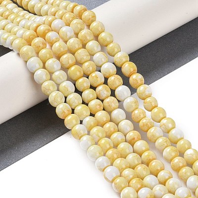 Baking Paint Glass Bead Strands GLAA-H031-01A-03-1
