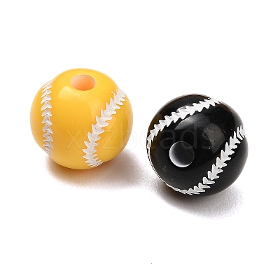 Sports Opaque Acrylic Beads MACR-C043-02-1