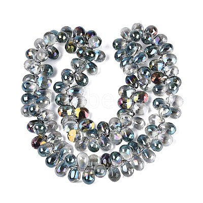 Electroplate Baking Paint Transparent Glass Beads Strands GL-N005-02A-C09-1