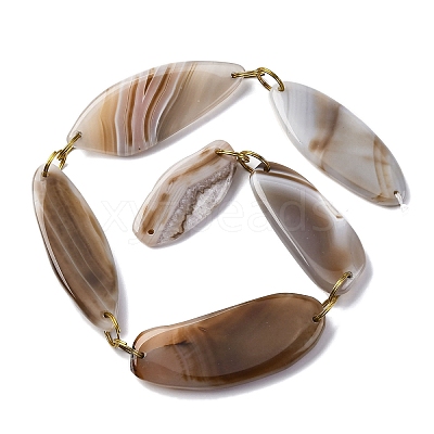 Natural Gray Agate Beads Strands G-K348-09-1
