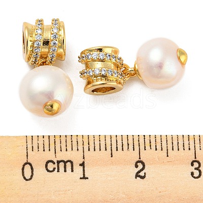 Rack Plating Brass Micro Pave Clear Cubic Zirconia Pendants X-KK-M258-11G-1