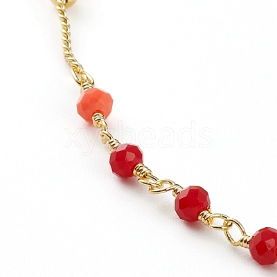Faceted Glass Beaded Necklaces NJEW-JN03278-02-1