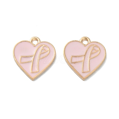 Light Gold Tone Zinc Alloy Enamel Pendants ENAM-WH0061-12B-1