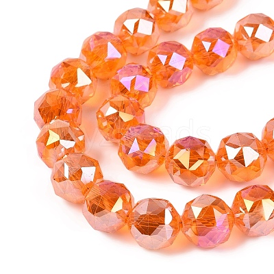 Electroplate Transparent Glass Beads Strands EGLA-ZX001-01A-04-1