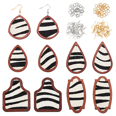 DIY Zebra Print Pattern Earring Making Kit DIY-OC0009-84-1