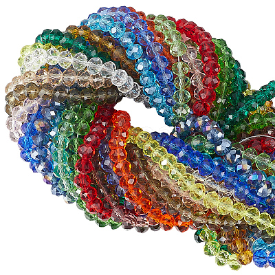16 Strands 16 Colors Glass Beads Strands EGLA-PA0001-37A-1