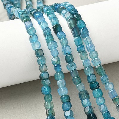 Natural Dragon Veins Agate(Dyed & Heated) Beads Strands X-G-G177-E15-03-1