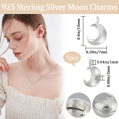 5Pcs 925 Sterling Silver Charms STER-BBC0006-15-1