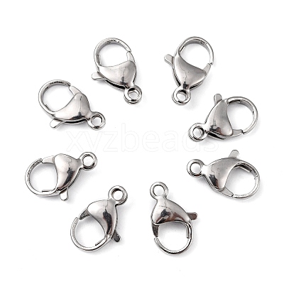 Tarnish Resistant Polished 304 Stainless Steel Lobster Claw Clasps STAS-R072-08A-1