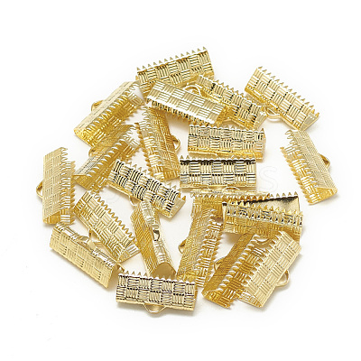 Brass Ribbon Crimp Ends KK-T032-150G-1