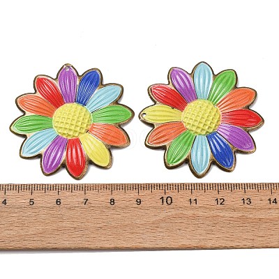 Rainbow Color Printed Iron Pendants RN-CBA3547-02C-1