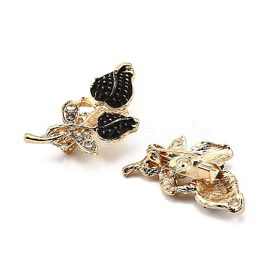 12Pcs 4 Colors Rose Shape Enamel Pins JEWB-A033-07G-1