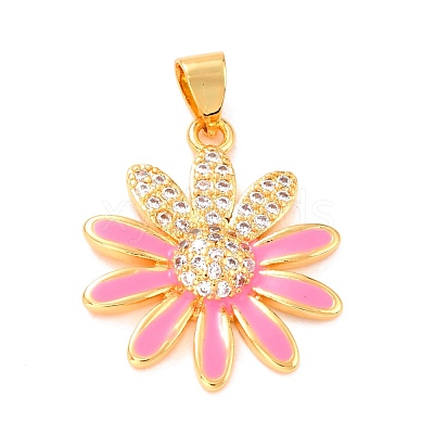 Real 18K Gold Plated Brass Micro Pave Cubic Zirconia Pendants ZIRC-L100-087G-04-1