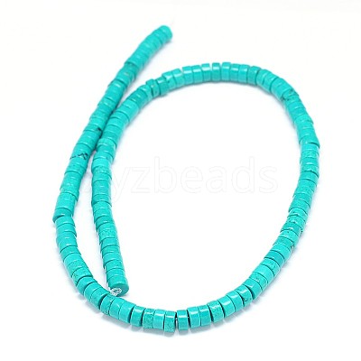 Natural Howlite Flat Round Heishi Bead Strands X-TURQ-E022-26B-6mm-1