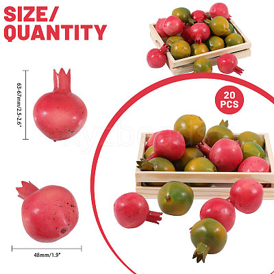20Pcs 2 Colors Mini Foam Imitation Pomegranates AJEW-CA0004-33-1