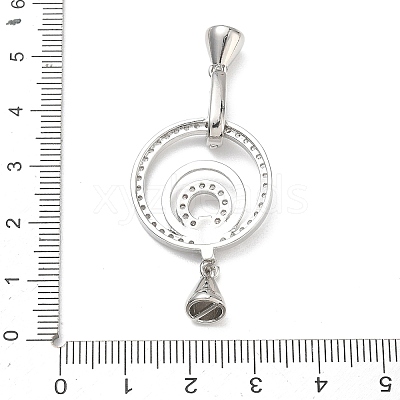 Brass Micro Pave Clear Cubic Zirconia Fold Over Clasps KK-K428-04P-1
