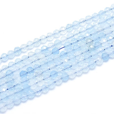 Natural Aquamarine Beads Strands G-D0003-E85-4MM-1