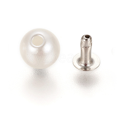 ABS Plastic Imitation Pearl Rivet Studs KY-L076-A-01-1