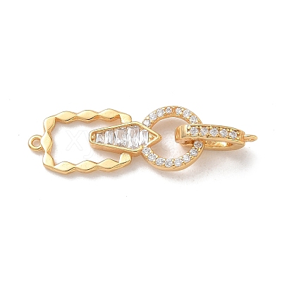 925 Sterling Silver Micro Pave Clear Cubic Zirconia Fold Over Clasps SE-CBAF1B0-02G-1
