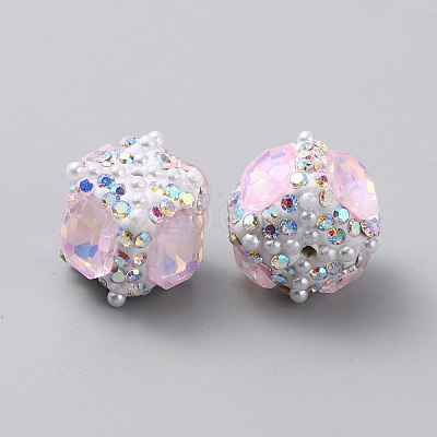 Handmade Polymer Clay Rhinestone Beads CLAY-WH20005-002A-01-1